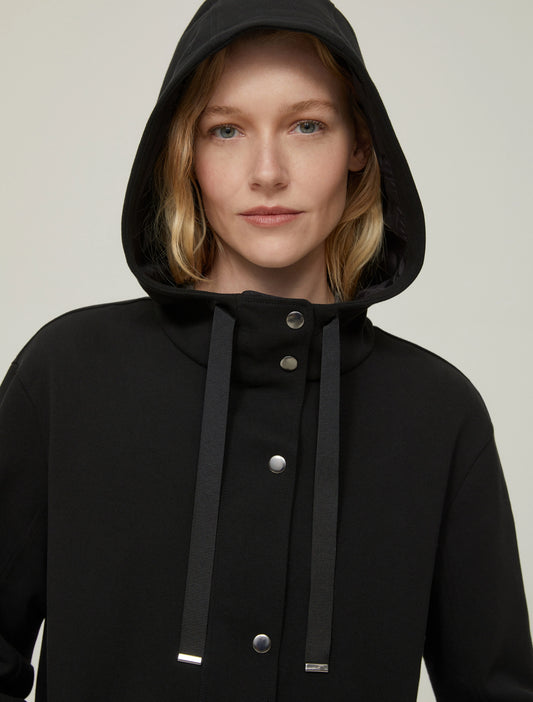 Pique Jersey Parka Black