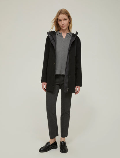 Pique Jersey Parka Black
