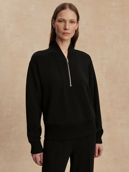Sally Half-Zip Sweat – Black