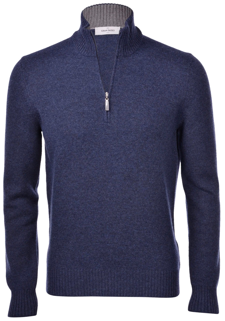 Cashmere Blend Mock Zip