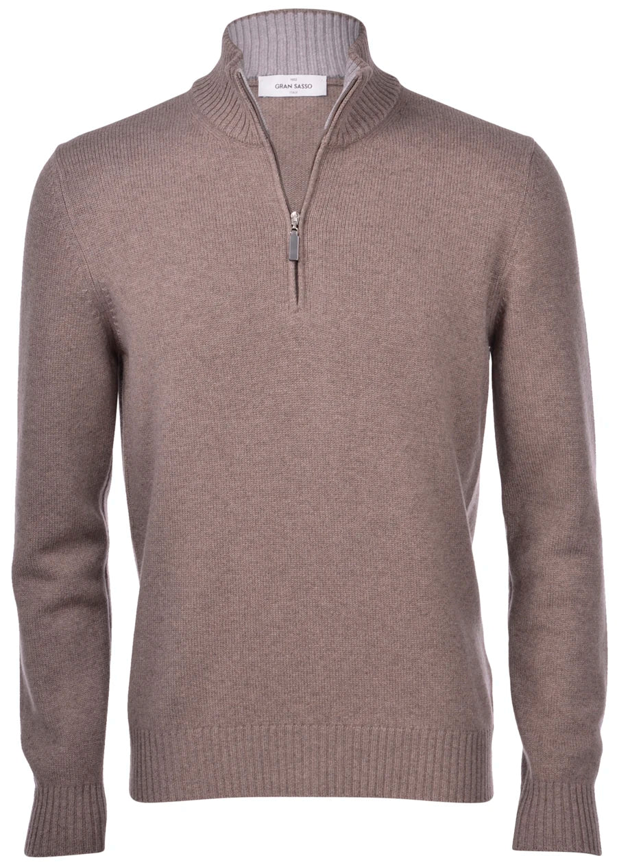 Cashmere Blend Mock Zip