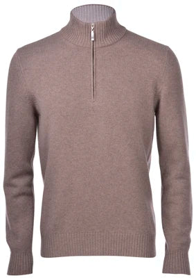 Cashmere Blend Mock Zip