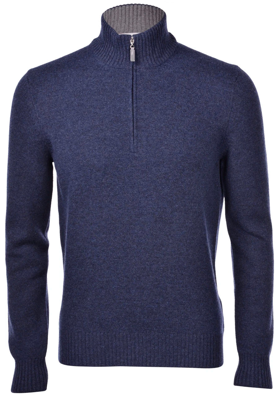 Cashmere Blend Mock Zip