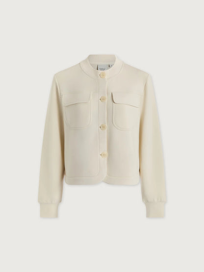 Hartwell Button-Through Sweat - Ivory