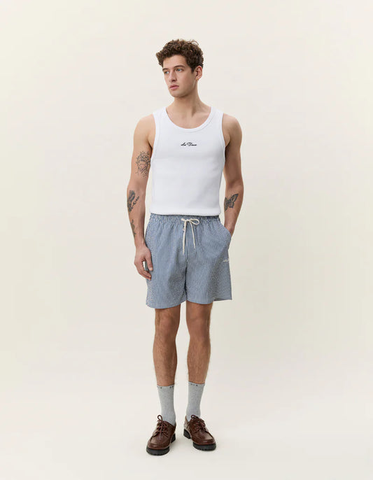Stripe Seersucker Swim Shorts