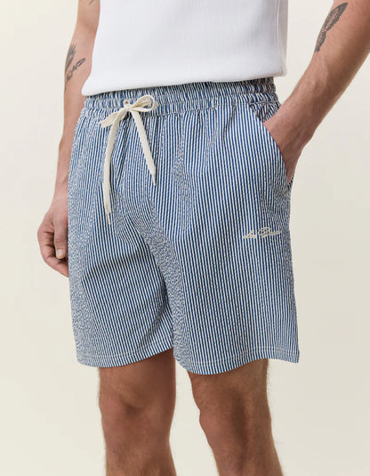 Stripe Seersucker Swim Shorts