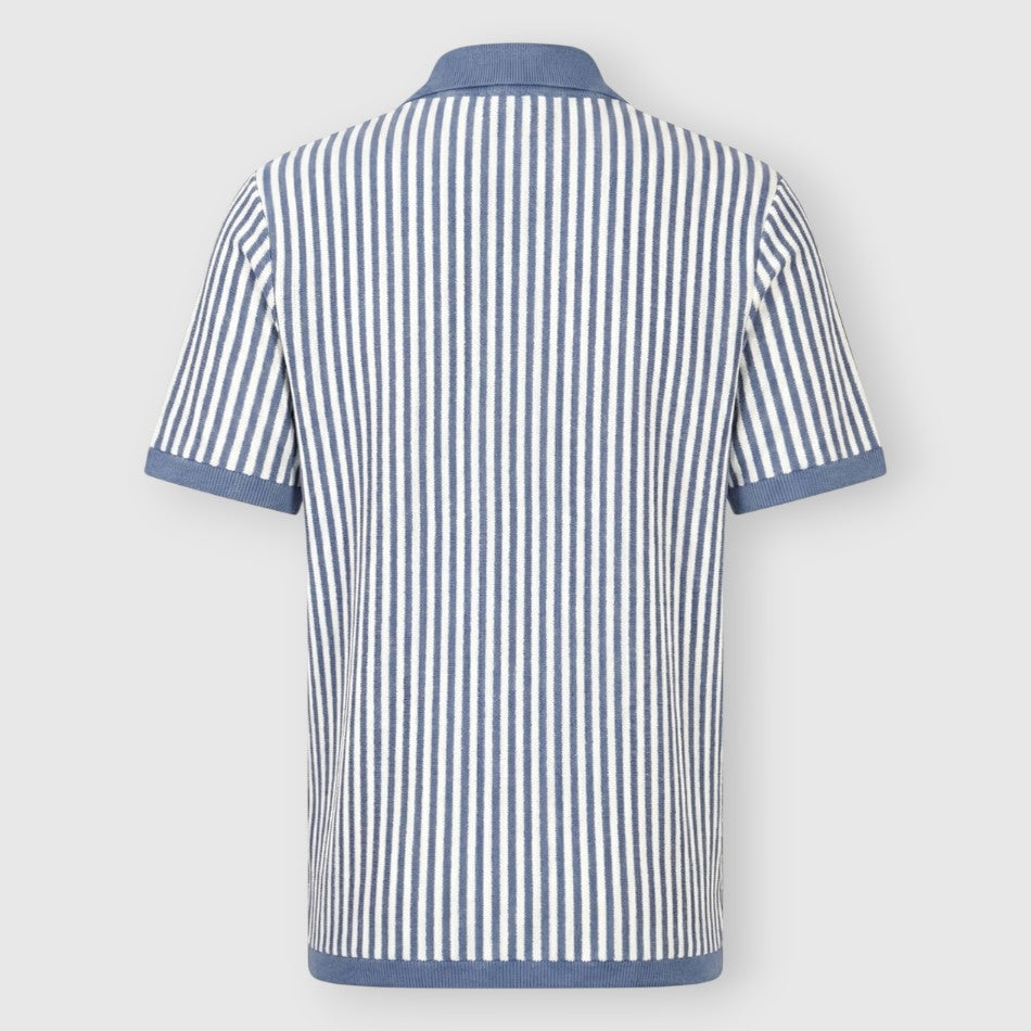 Short Sleeve Stripe Knitted Shirt