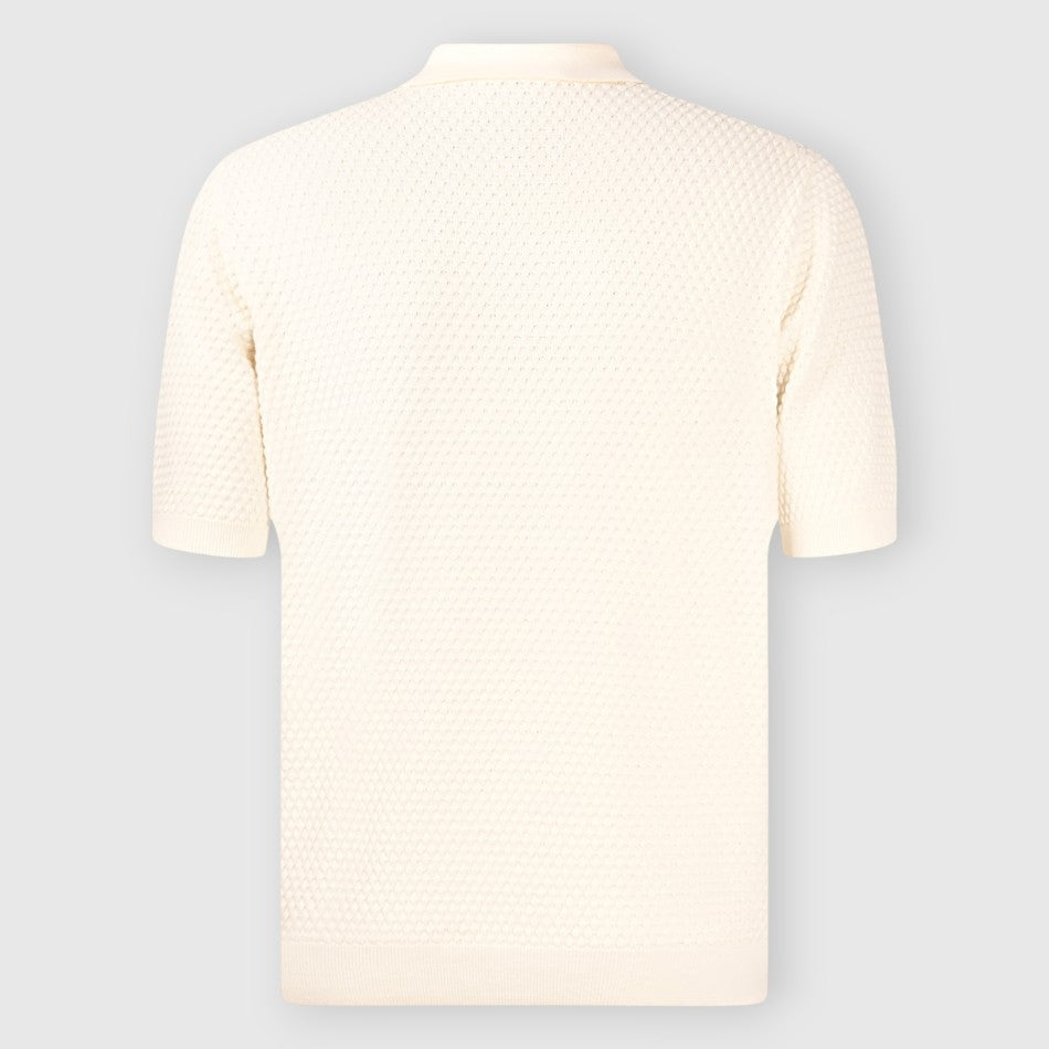 Popcorn Stitch Knitted Skipper Polo