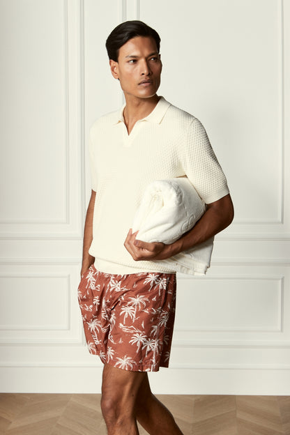 Popcorn Stitch Knitted Skipper Polo