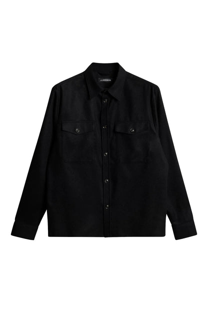 Flat Wool Overshirt Black