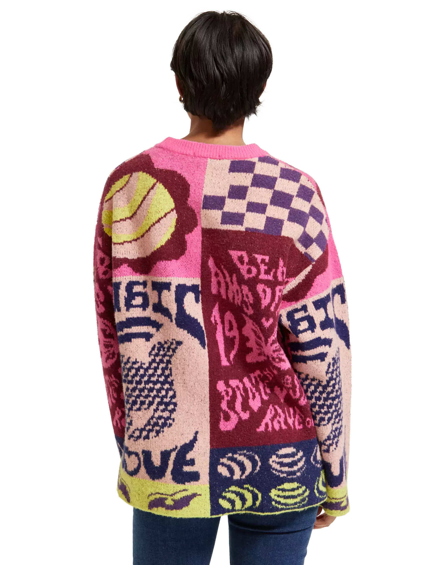Oversized Graphic Jacquard Pullover