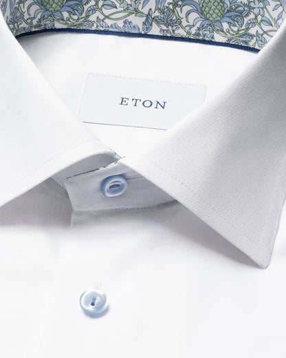 Floral Effect Twill Shirt - White