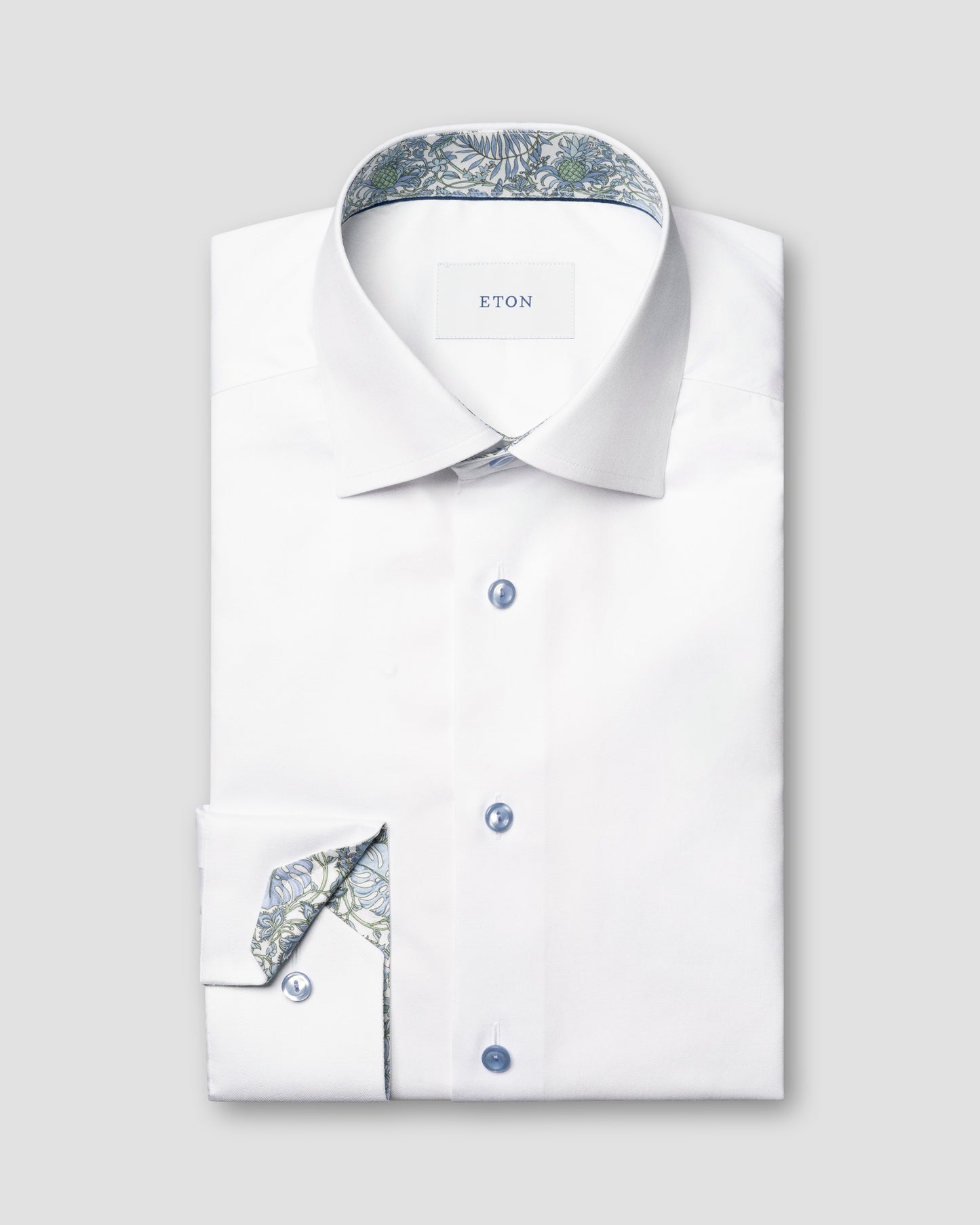 Floral Effect Twill Shirt - White
