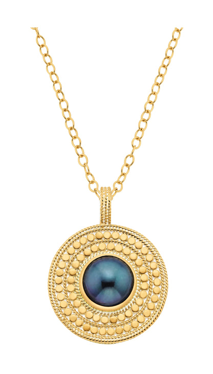 Blue Pearl Dotted Pendant