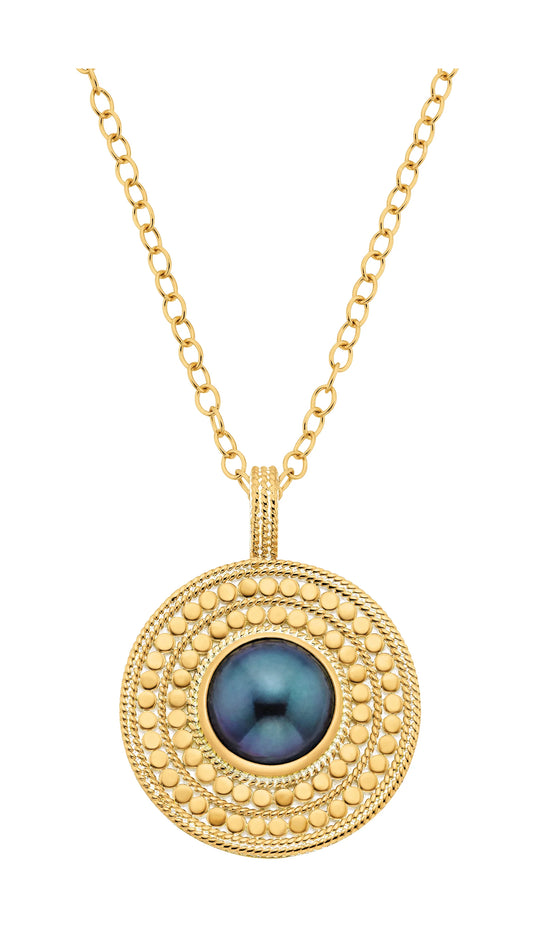 Blue Pearl Dotted Pendant