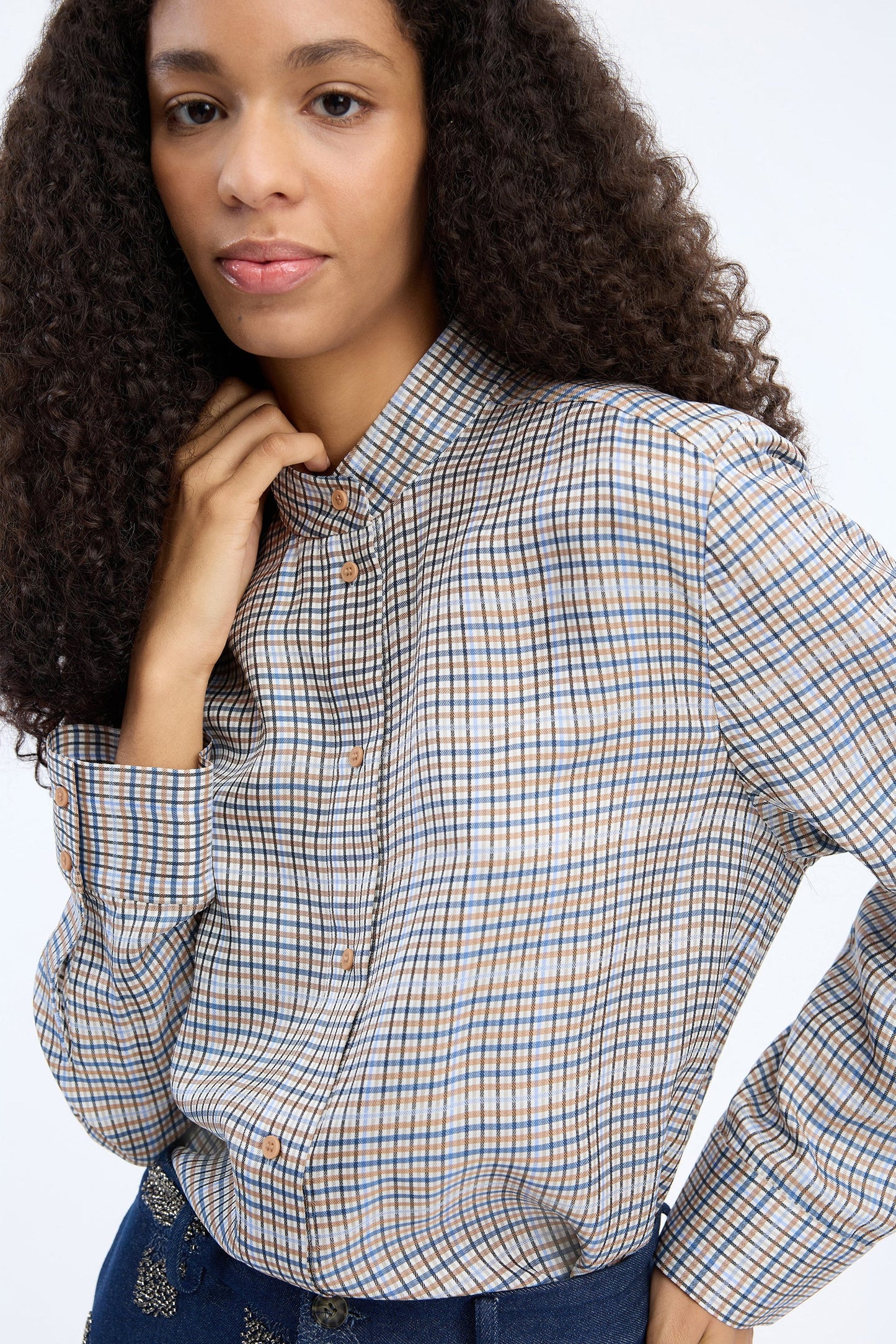 Veiling Check Blouse