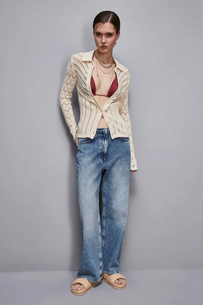Frayed Denim Tencel Jean