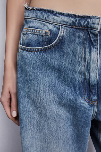 Frayed Denim Tencel Jean