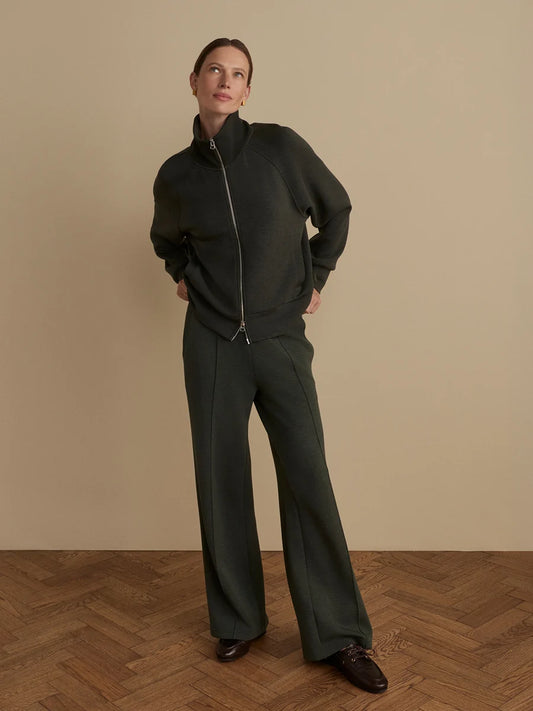 The Wide Leg Pant 30 - Olive Marl