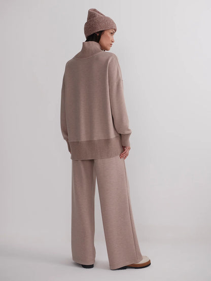 Barker High-Neck Sweat – Taupe Marl