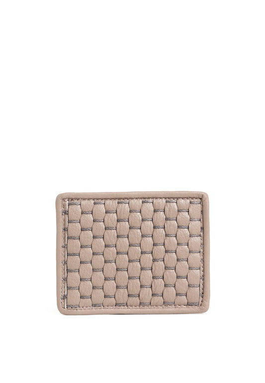 3 Slot Woven Leather Cardholder Acacia-Parise-Lewis Yates