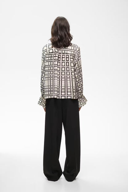 Gracie Printed Blouse Squared