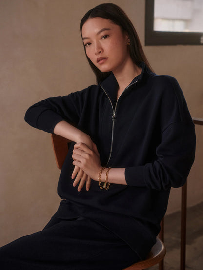 Maisie Longline Sweat - Navy