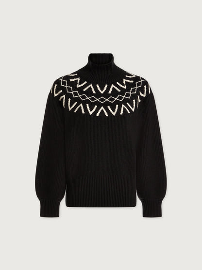 Marcie Fairisle Sweater - Black