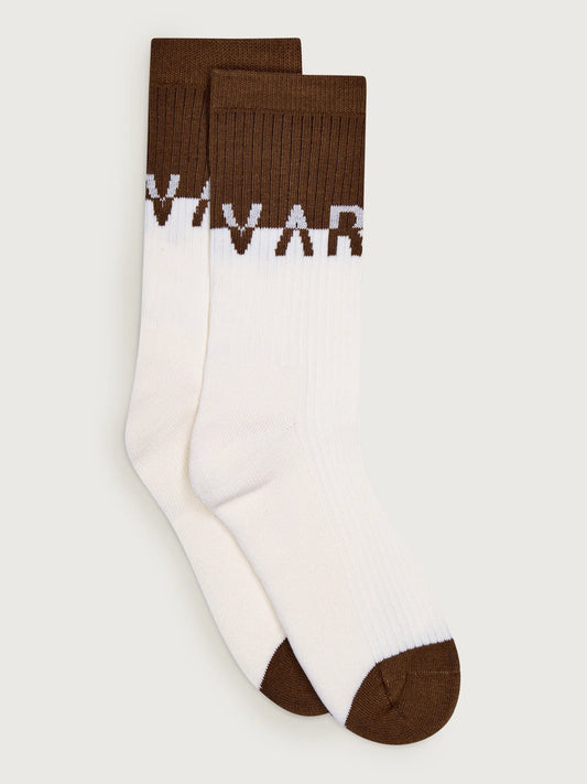 Stellar Sock – Egret/Deep Taupe