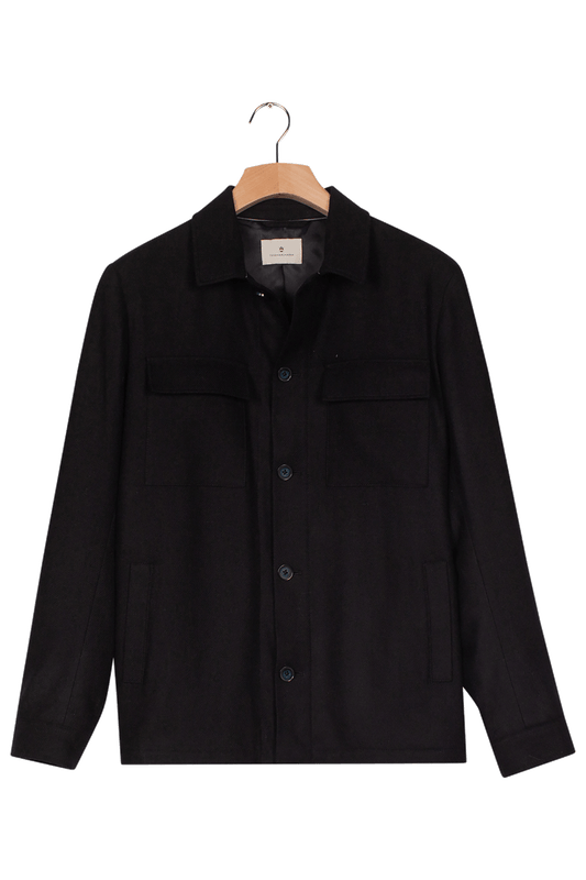 Navy Monza Wool Overshirt
