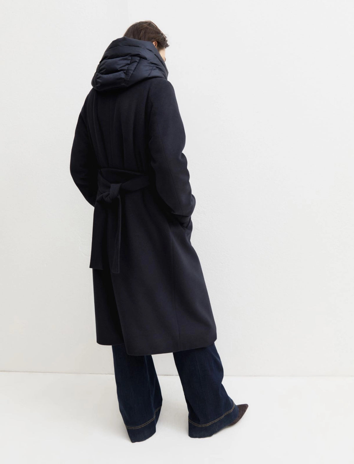 Woven Belted Coat With Hood-EMME Marella-Lewis Yates