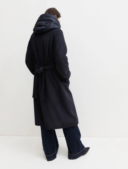 Woven Belted Coat With Hood-EMME Marella-Lewis Yates