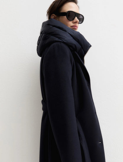 Woven Belted Coat With Hood-EMME Marella-Lewis Yates
