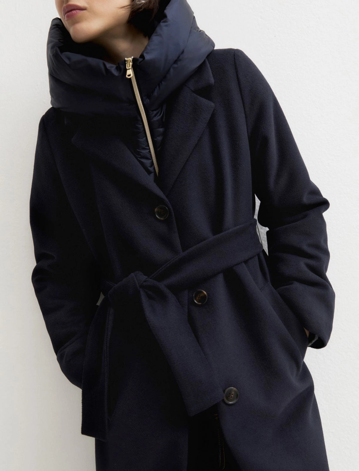 Woven Belted Coat With Hood-EMME Marella-Lewis Yates