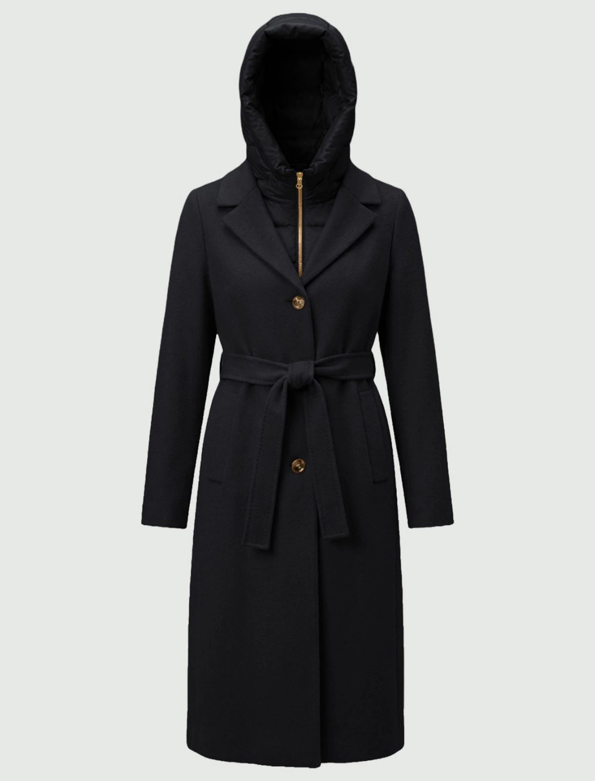 Woven Belted Coat With Hood-EMME Marella-Lewis Yates