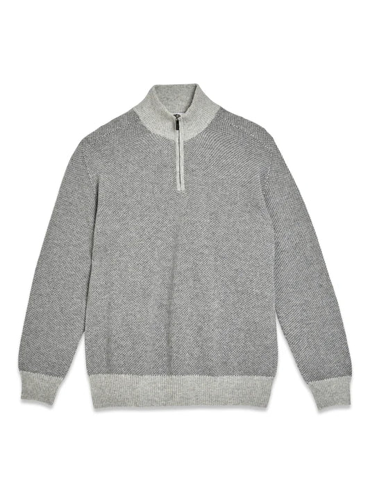 Textured Half Zip Sweater