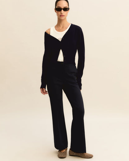 EMM Flare Jersey Trouser Navy