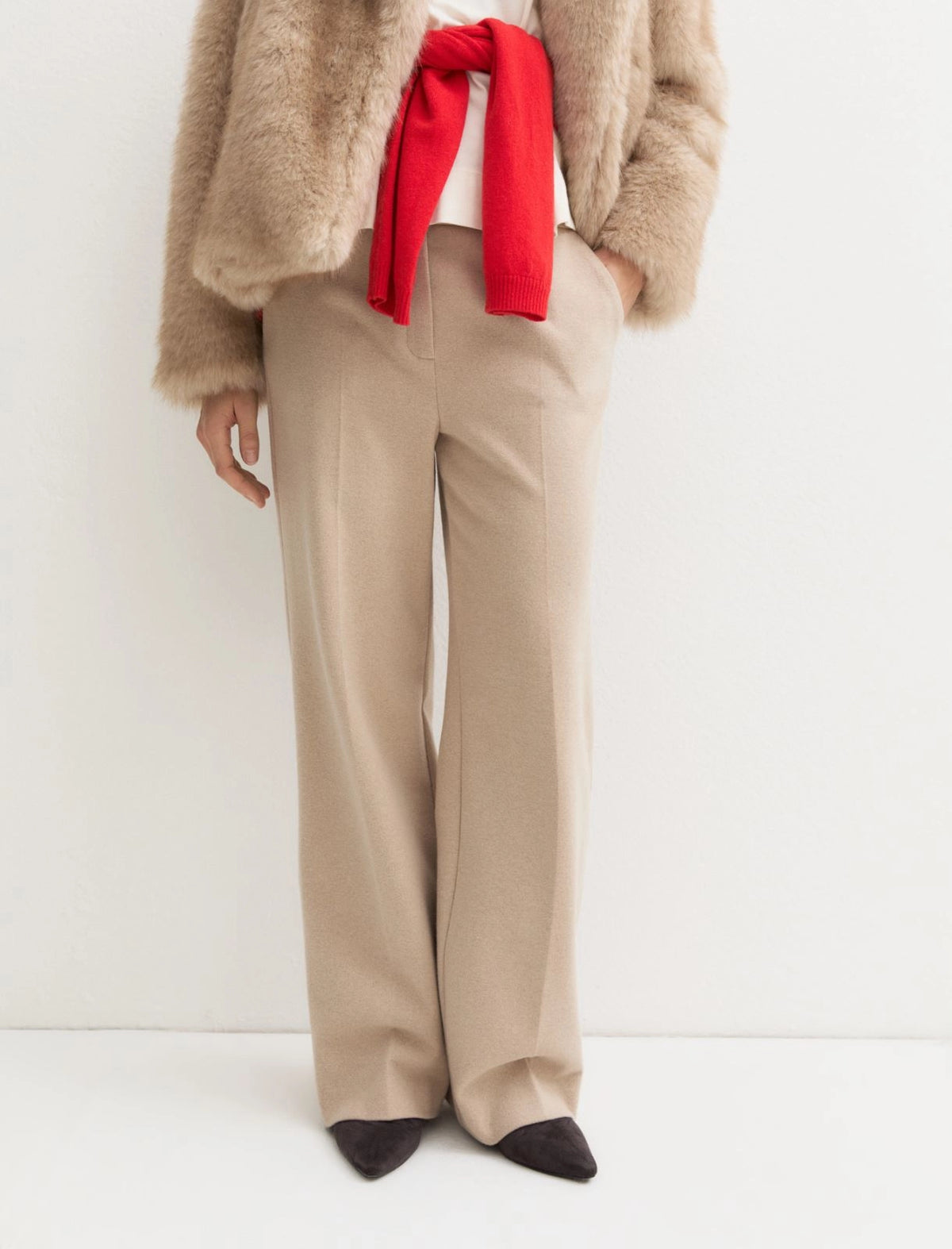 Straight Leg Flannel Pant-EMME Marella-Lewis Yates
