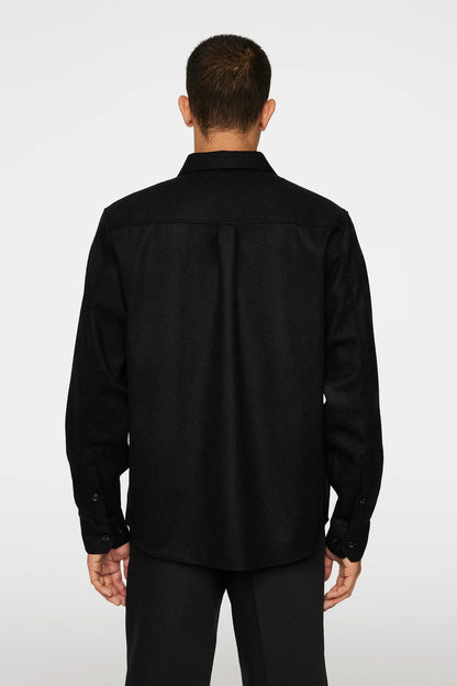 Flat Wool Overshirt Black