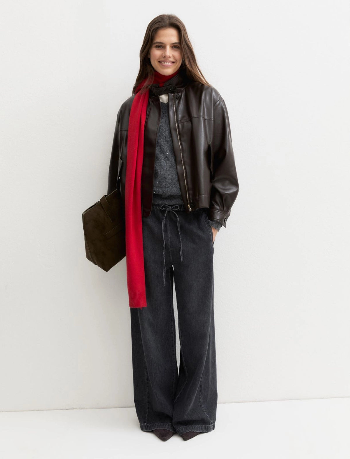 Oversized Faux Bomber