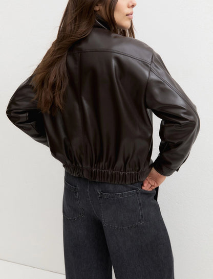 Oversized Faux Bomber