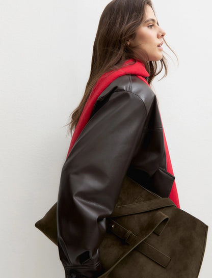 Oversized Faux Bomber