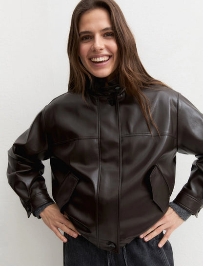 Oversized Faux Bomber