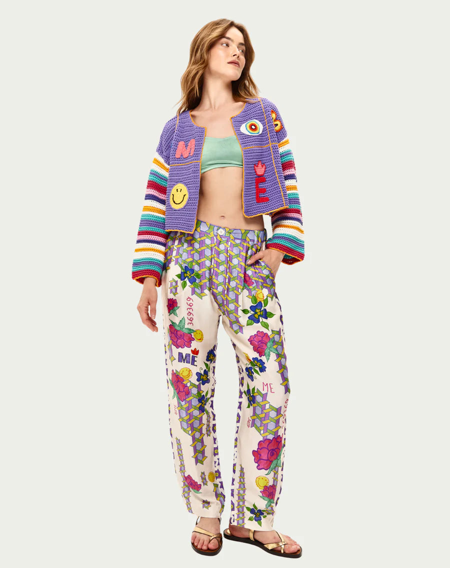 Ibiza Love Crochet Cardigan - Purple