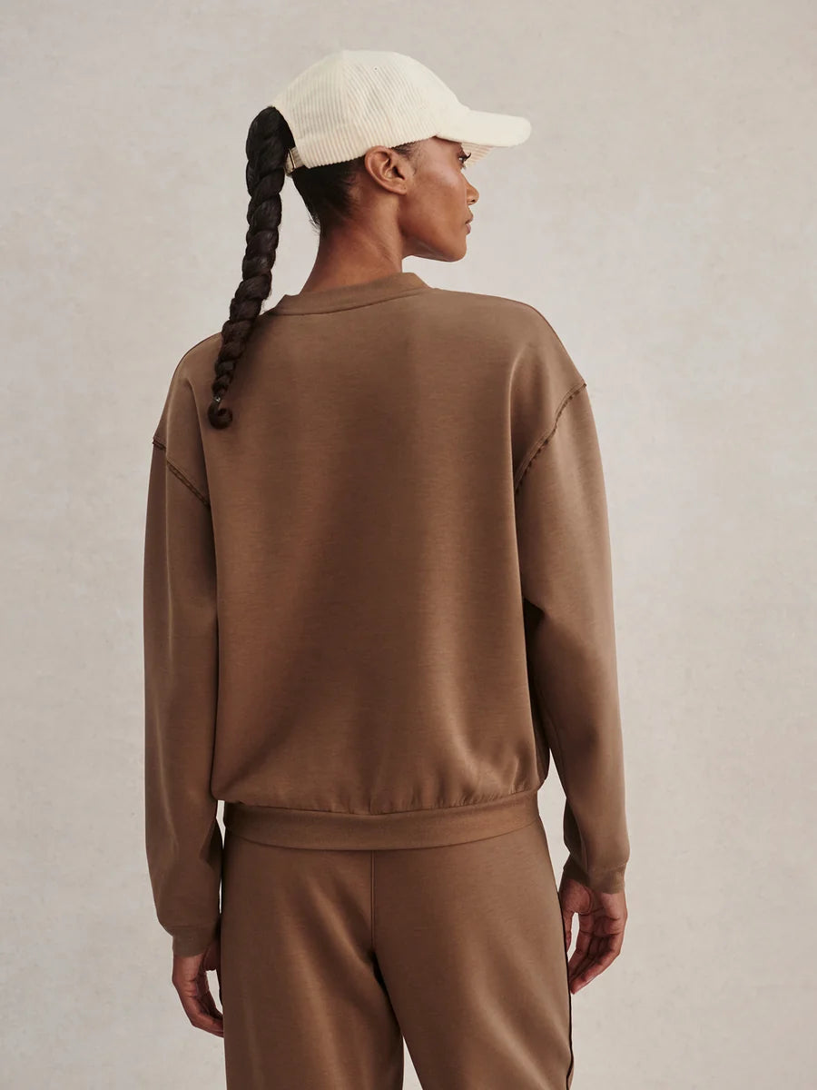 Coralie Crew Sweat - Teak Olive