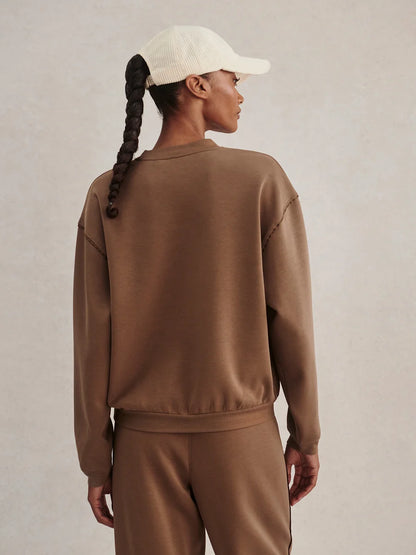 Coralie Crew Sweat - Teak Olive