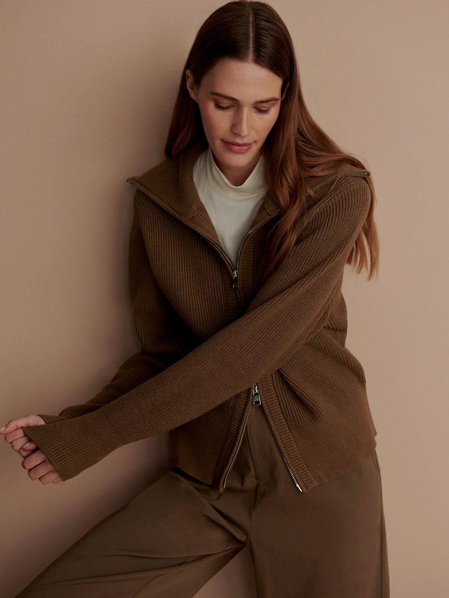 Enrico Knit Jacket - Teak Olive