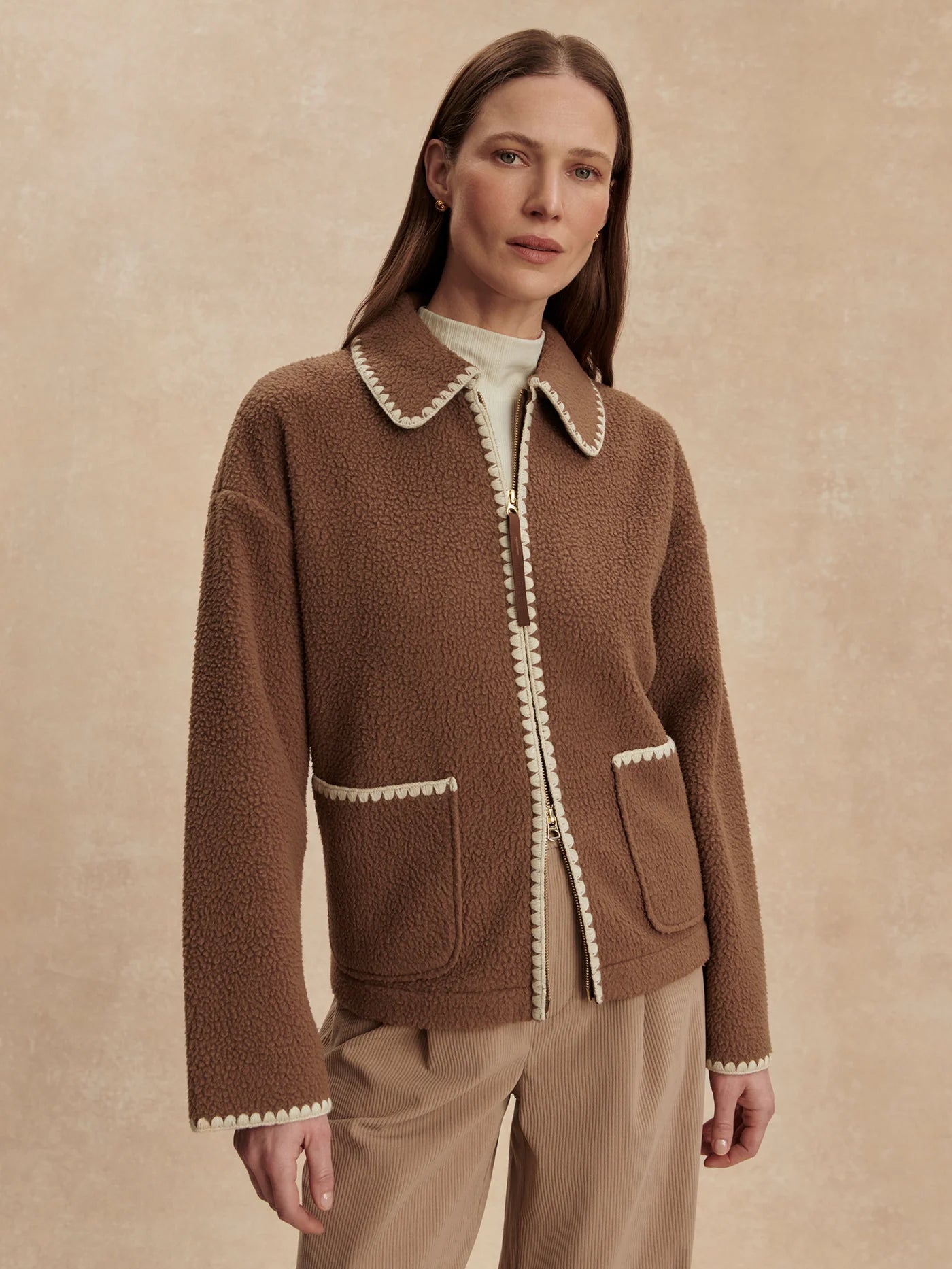 Ruiko Zip Through Fleece - Cocoa