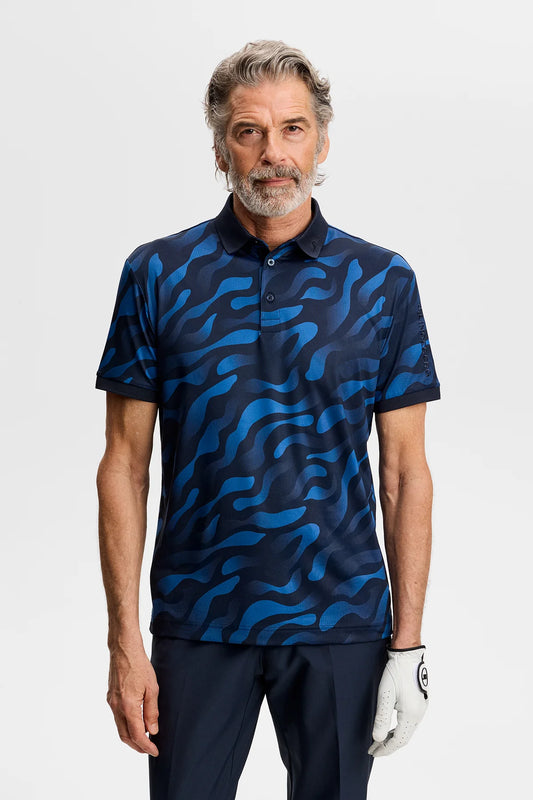 Tour Tech Print Polo Blue