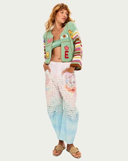 Ibiza Love Crochet Cardigan - Mint